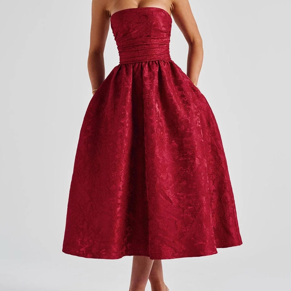 Babyboo Saoirse red midi dress
